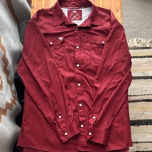 AG Gear Men's Burgundy Shirt pearl snap